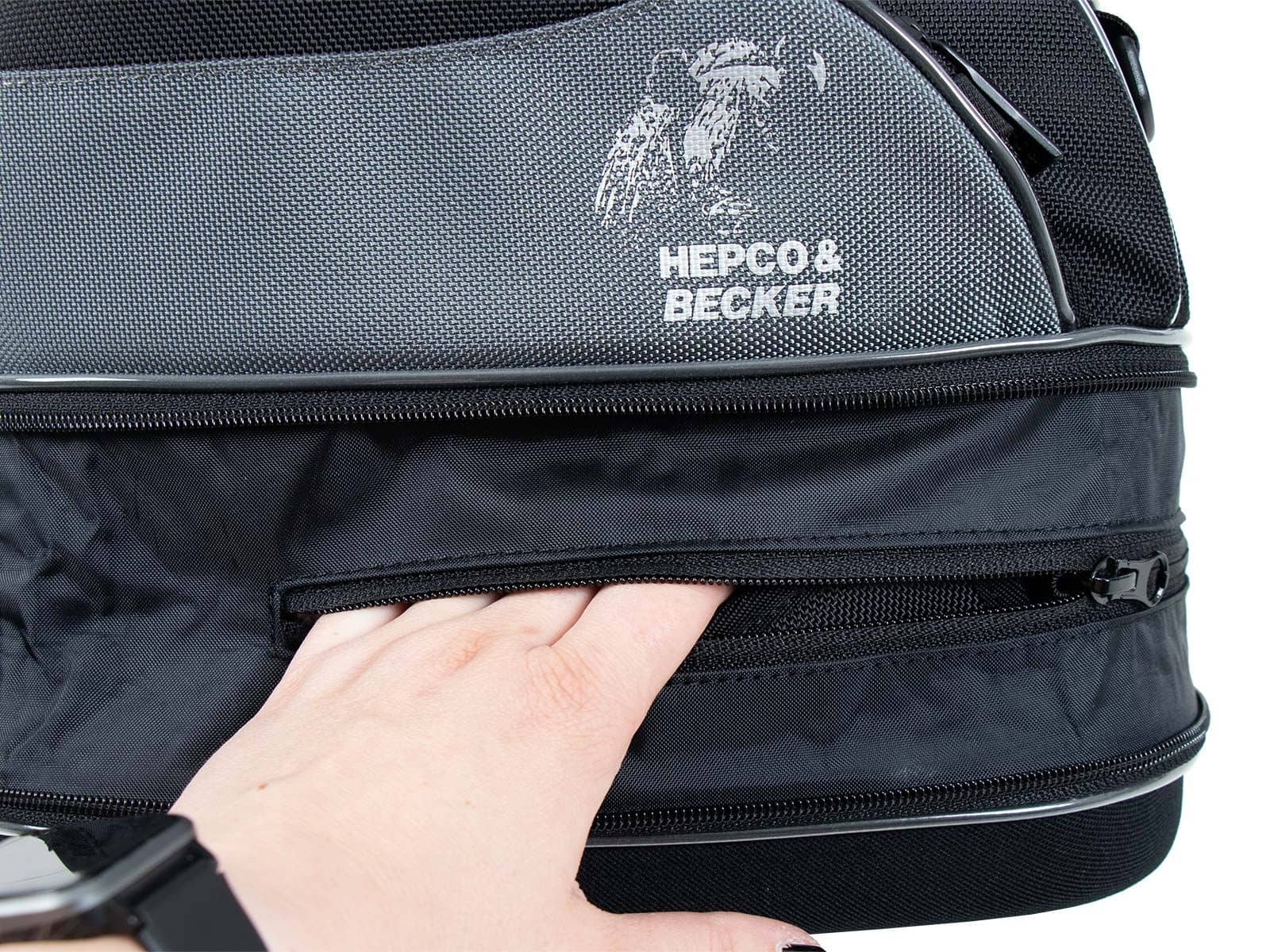Rear bag Street black, universal belt attachment, Hepco & Becker