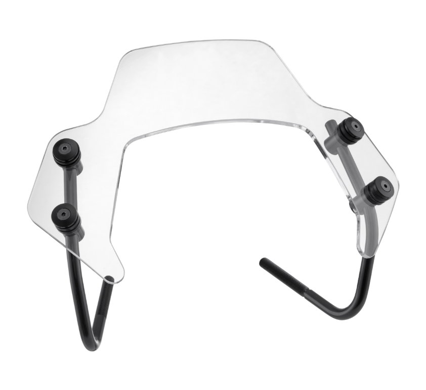 Flyscreen for Vespa Sprint 50-150cc 2T/4T, black holders, clear