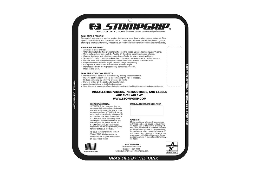Stompgrip clear Volcano for Suzuki GSXR1000, 2009-2016-Copy