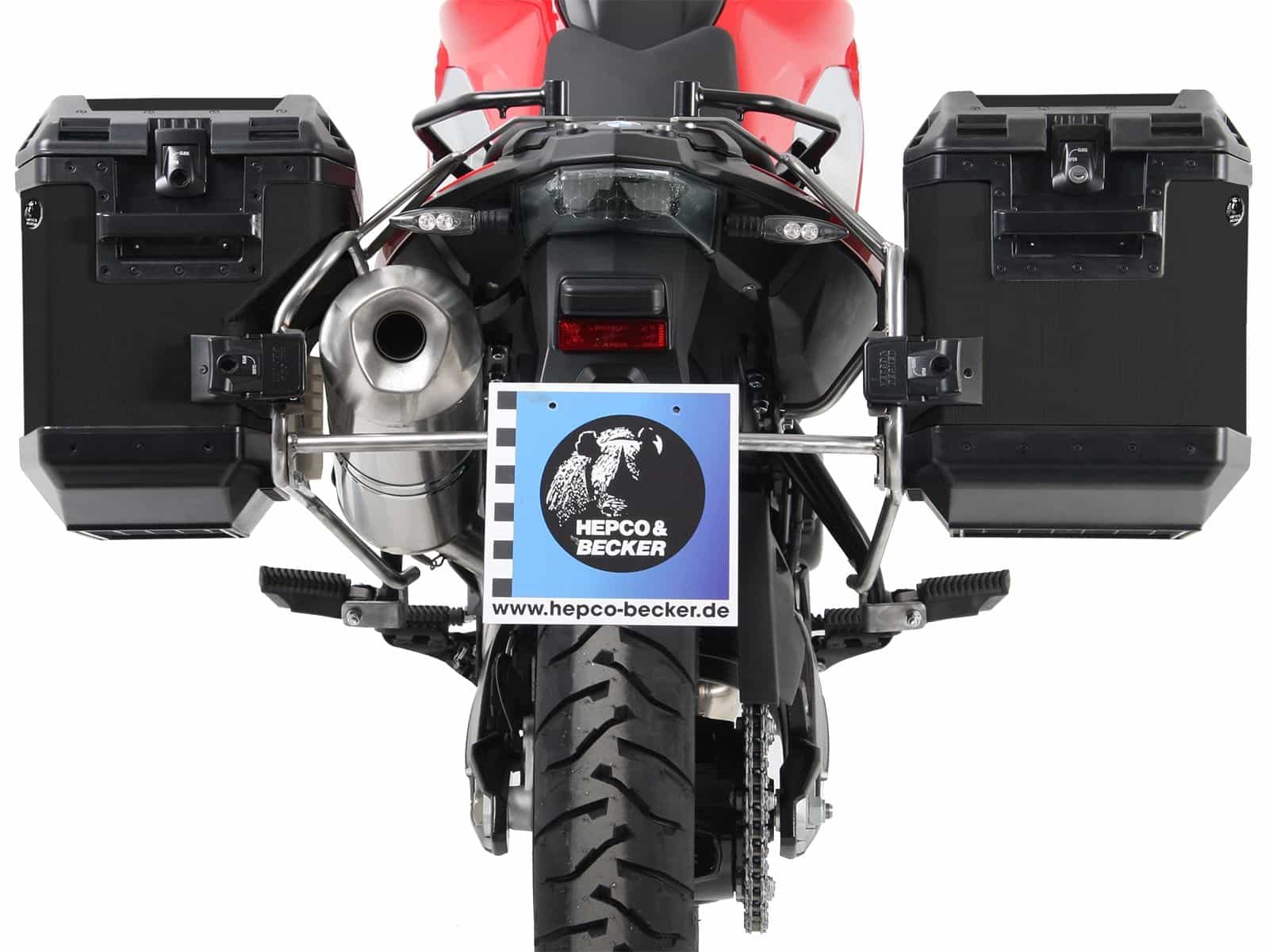 Case carrier set Cutout stainless steel incl. case set Xplorer Cutout black for F 650 GS Twin /F 700 GS