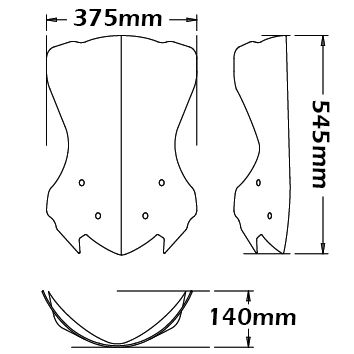 High windshield for Honda NC 700 X (12-13) / NC 750 X (14-15), transparent