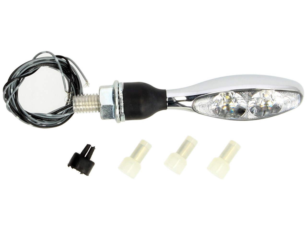 Kellermann turn signal with position light, Micro 1000 PL, steel, LED, VL/VR, 12 V, shiny chrome, M8x20
