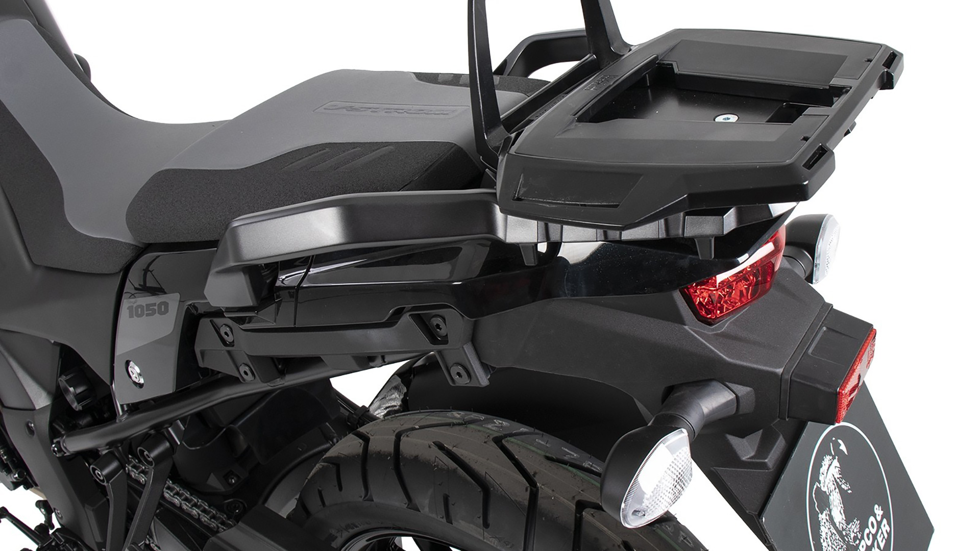 Alurack Topcaseträger for original luggage bridge for Suzuki V-Strom 1050 / XT (20-) Hepco & Becker