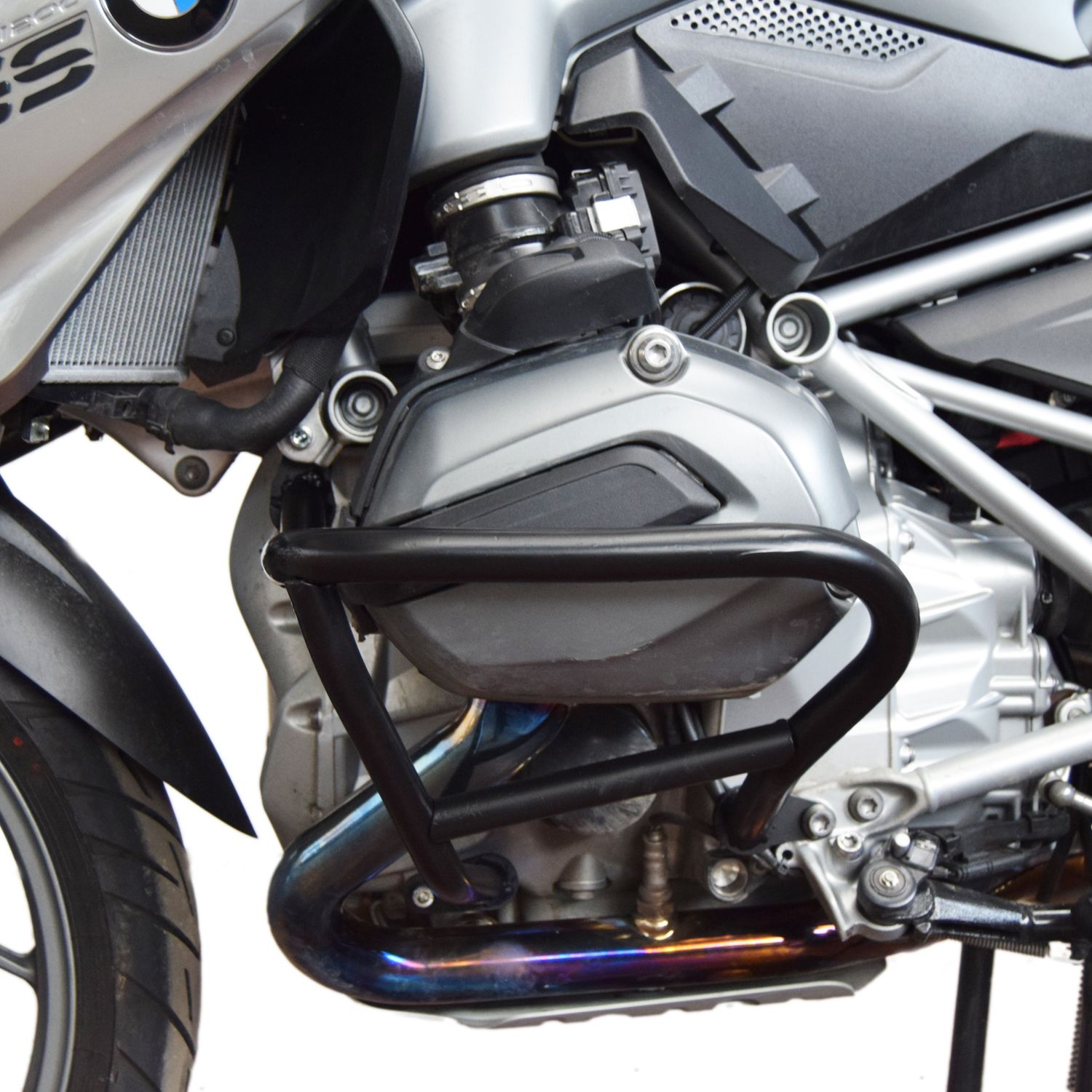 Lower crash bar for BMW R 1200 GS LC /Rallye (13-18), pair, black
