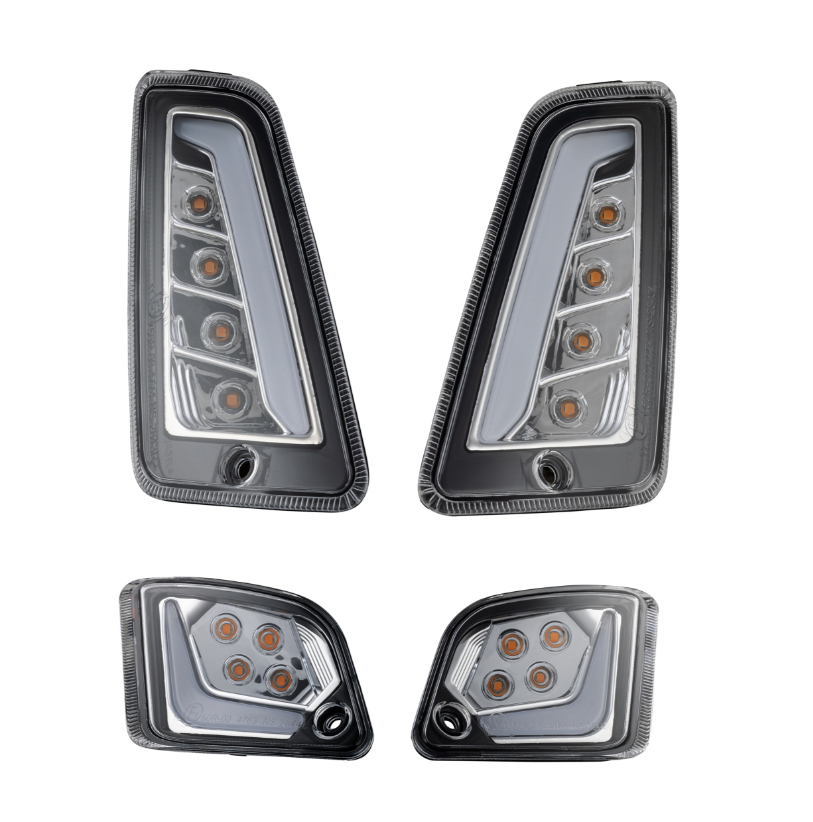 Turn signal kit front & rear for Vespa GTS/GTS Super/GTV 125-300cc, clear