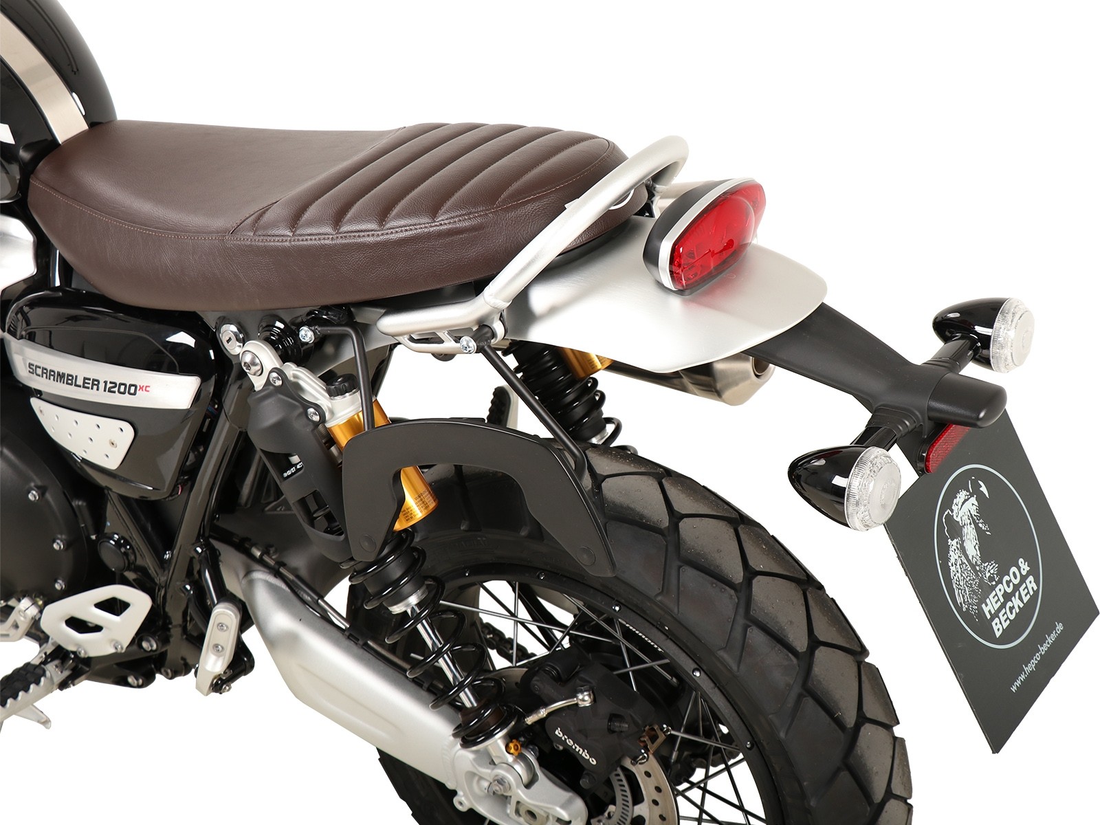 Side carrier one-sided left black C-Bow for Triumph Scrambler 1200 XC (2019-)