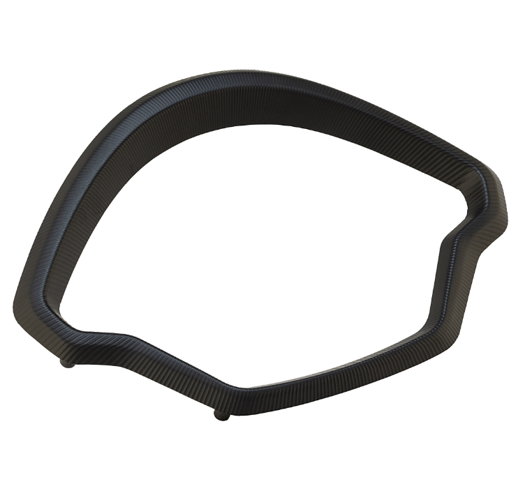 Decorative ring speedometer for Vespa GTS/GTS Super 125/300cc (`22-), aluminum, black matt anodized