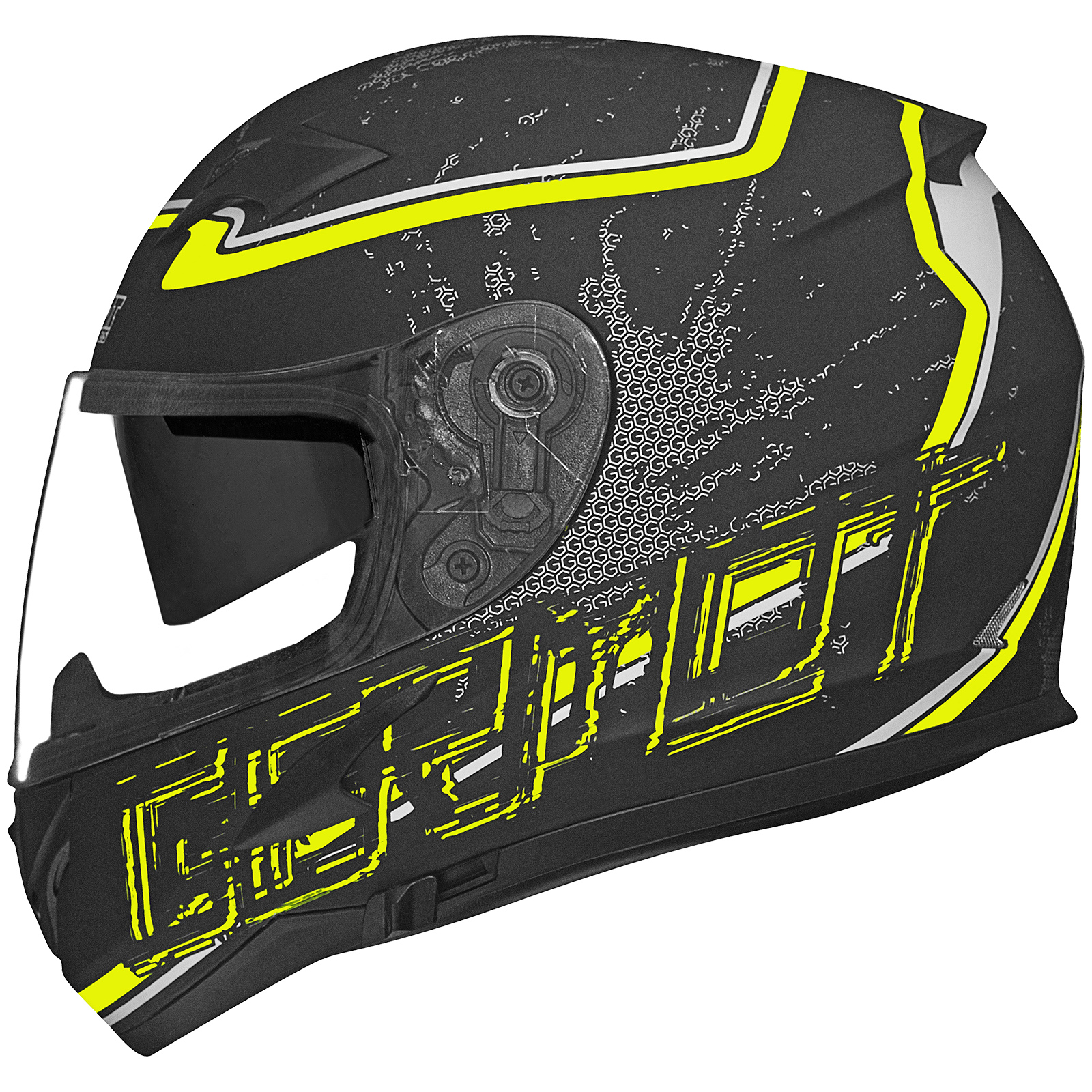 Germot full-face helmet GM 306, matt black / fluo yellow