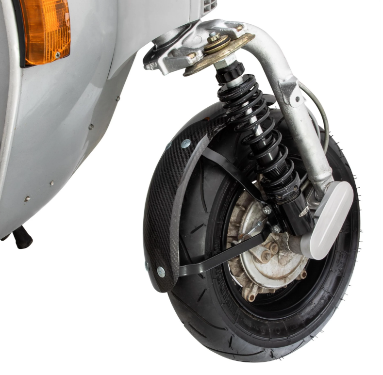 Mudguard Garelli Race EVO II for Vespa PX 80-200cc, carbon, holder black