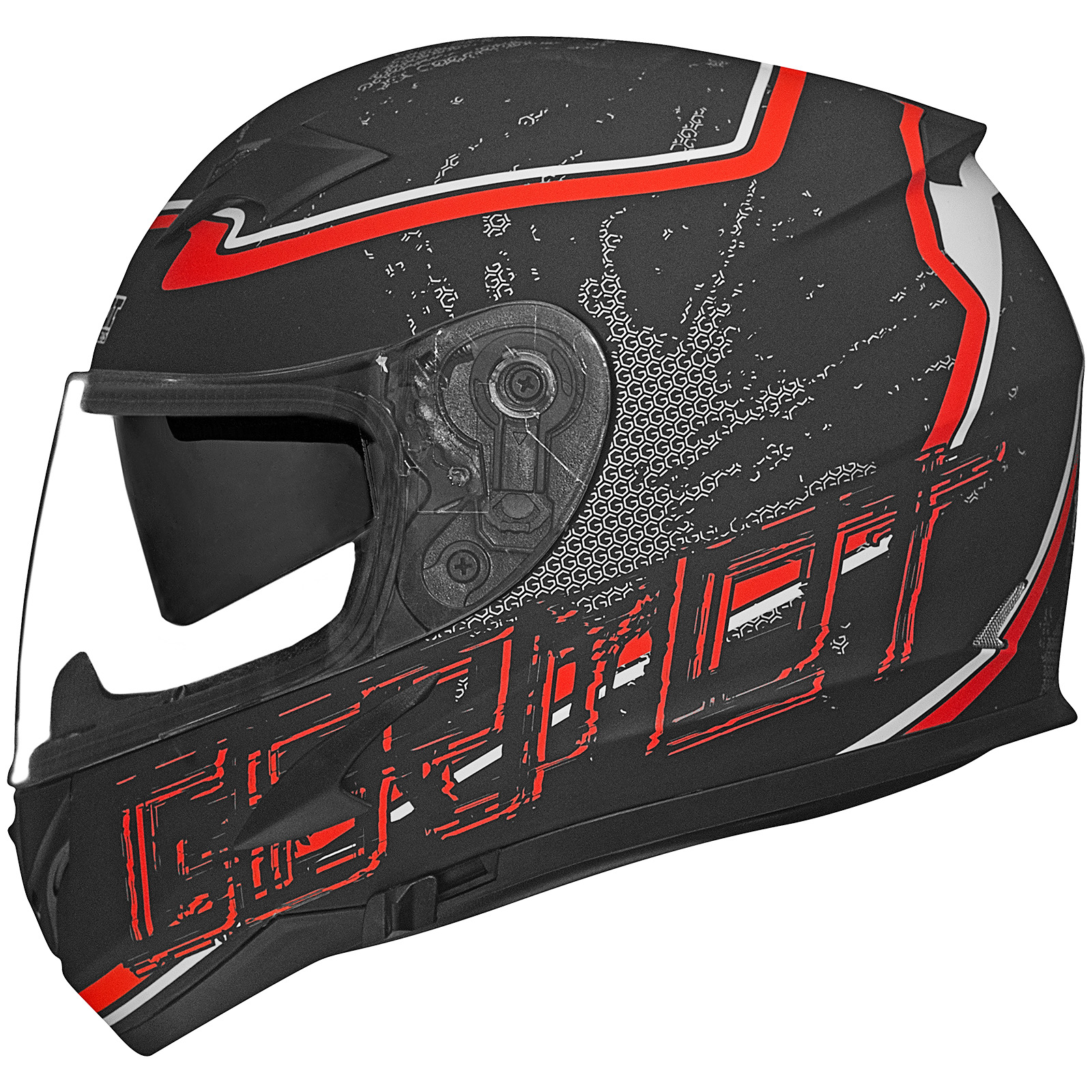 Germot full-face helmet GM 306, matt black / red