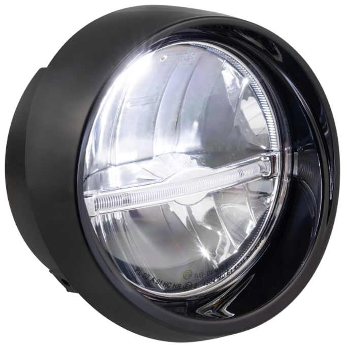 Headlight LED for Vespa Primavera 50-150ccm 2T/4T (-'18), black glossy