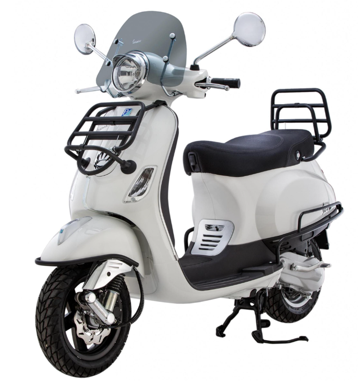 Rear rack for Vespa LX /LXV /S 50-150cc, foldable, black