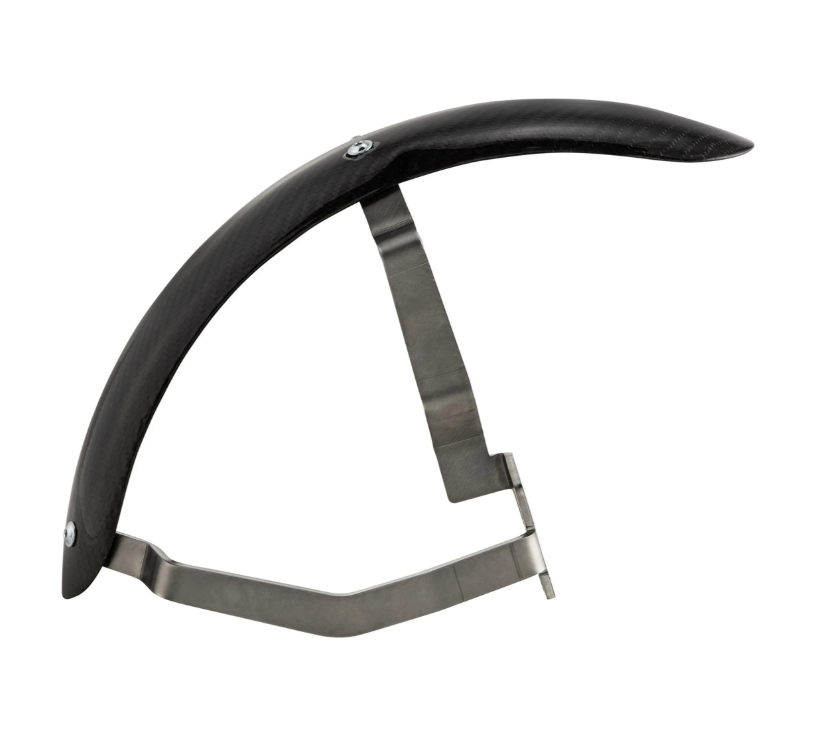 Mudguard 2.0 Garelli Race EVO II for Vespa PX 80-200cc, carbon clear, holder stainless steel