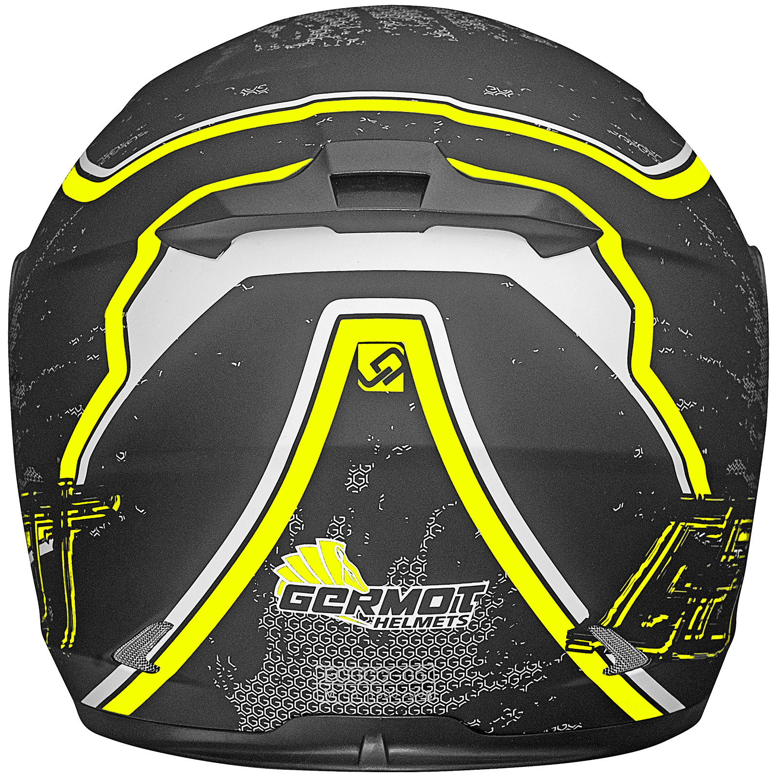 Germot full-face helmet GM 306, matt black / fluo yellow