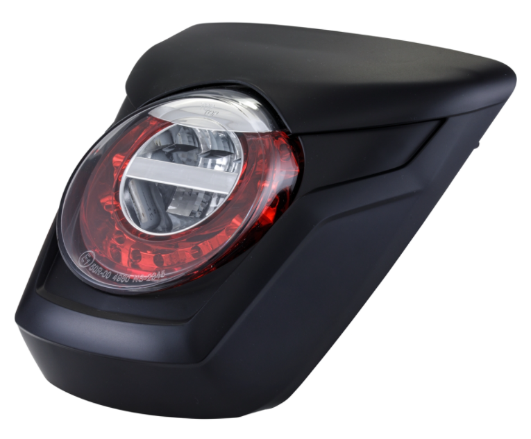 Taillight LED red for Vespa Primavera/Sprint 50-150cc, rim - black matt