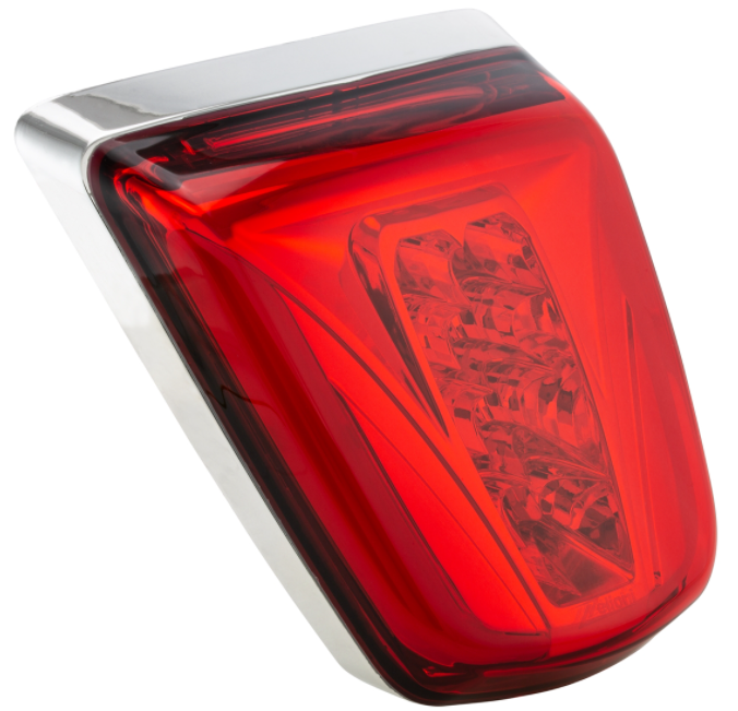 Taillight LED red for Vespa Primavera/Sprint 50-150cc, edge - chrome