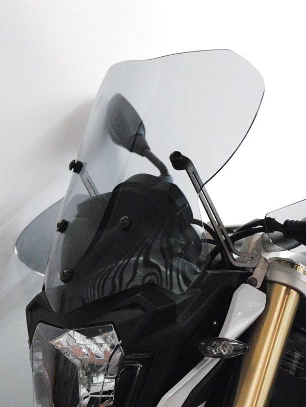 Center windscreen on original brackets for BMW F 800 R (15-19), clear