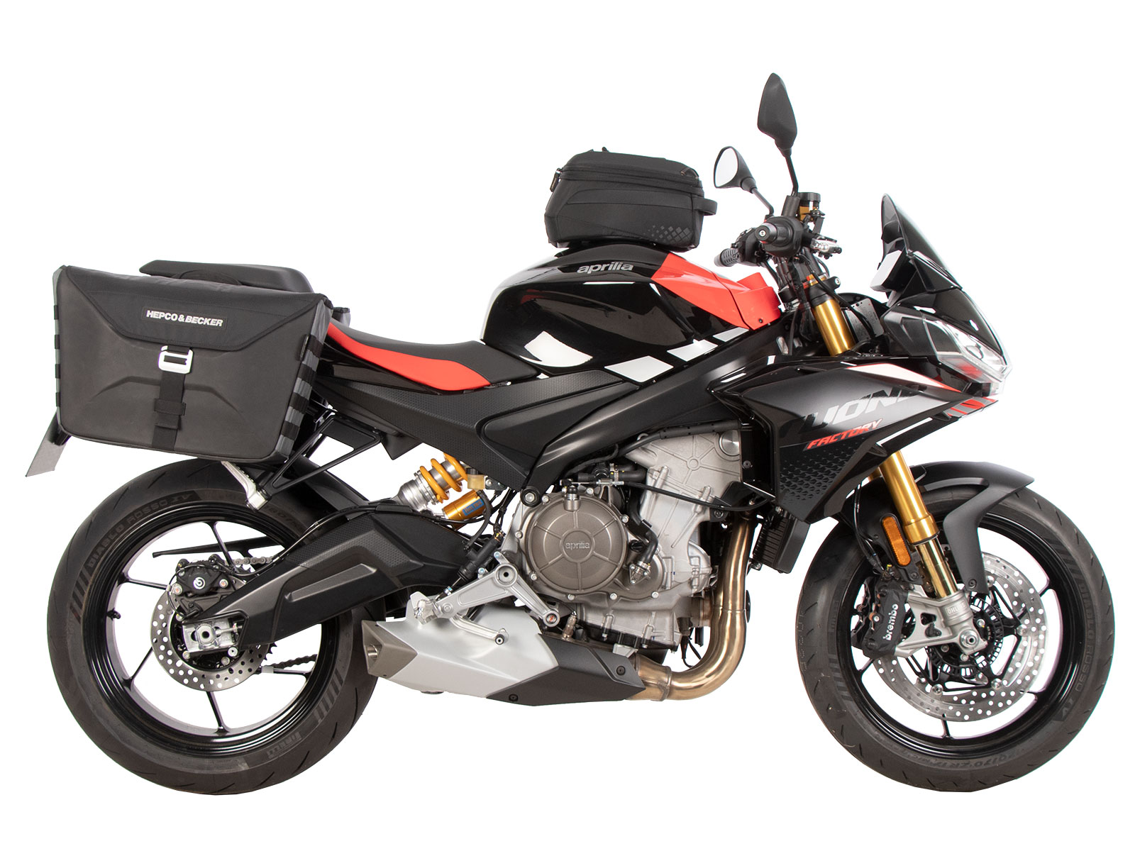 C-Bow side carrier black for Aprilia Tuono 660 Factory (2022-) Hepco & Becker
