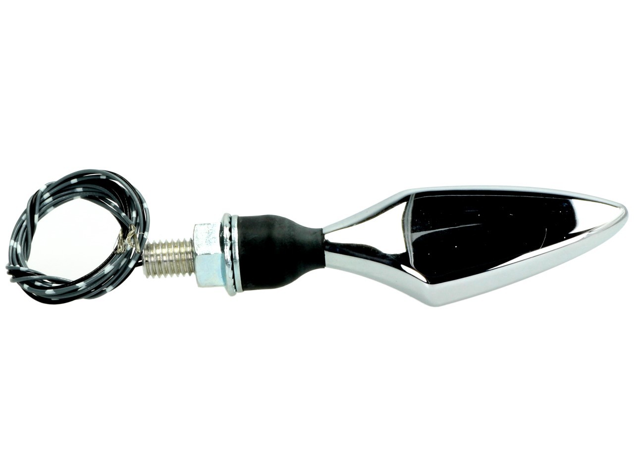 Kellermann turn signal with position light, Rhombus PL, steel, LED, VR, 12 V, shiny chrome, M8x20