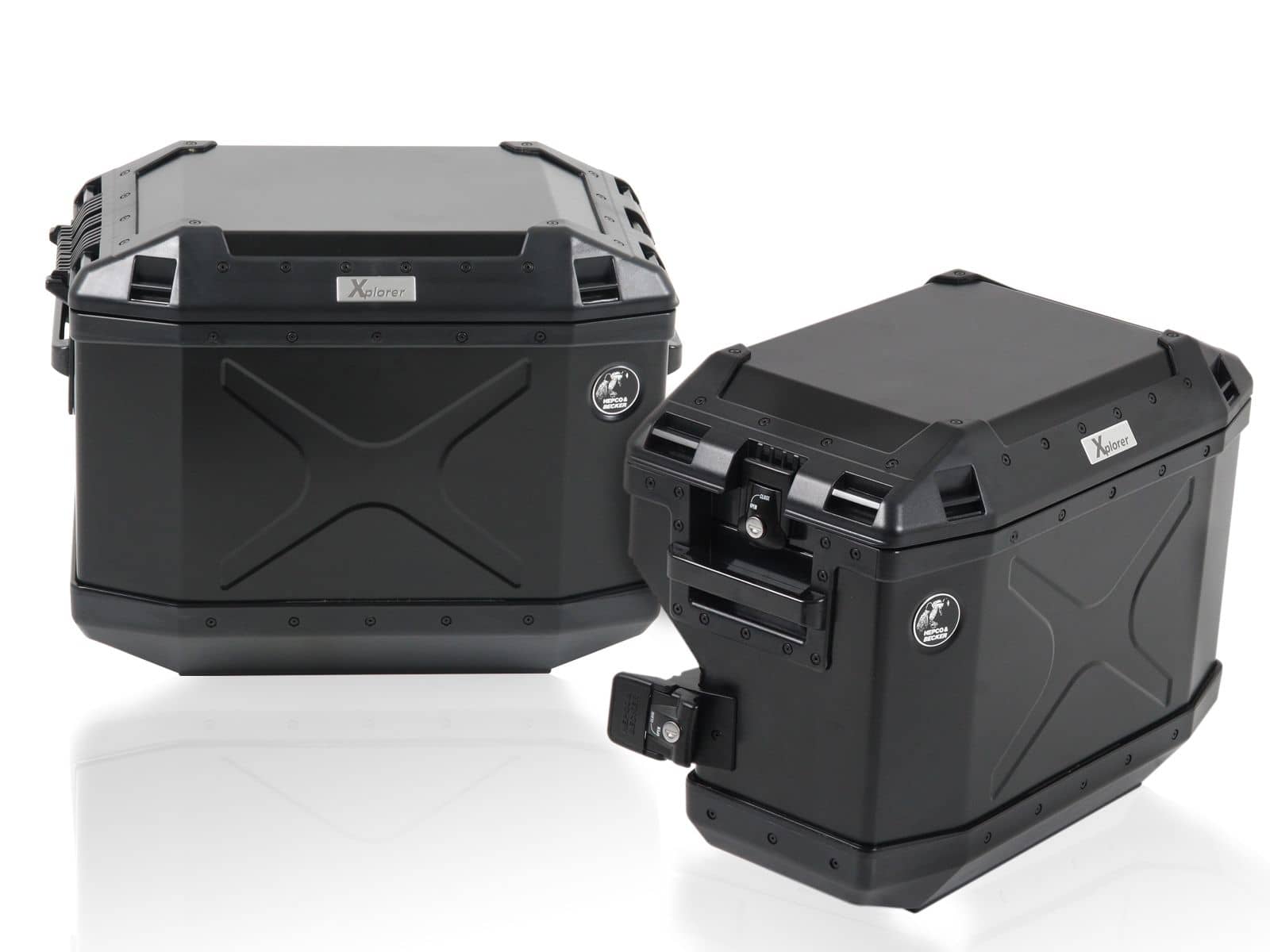 Case carrier set Cutout stainless steel incl. case set Xplorer Cutout black for F 650 GS Twin /F 700 GS