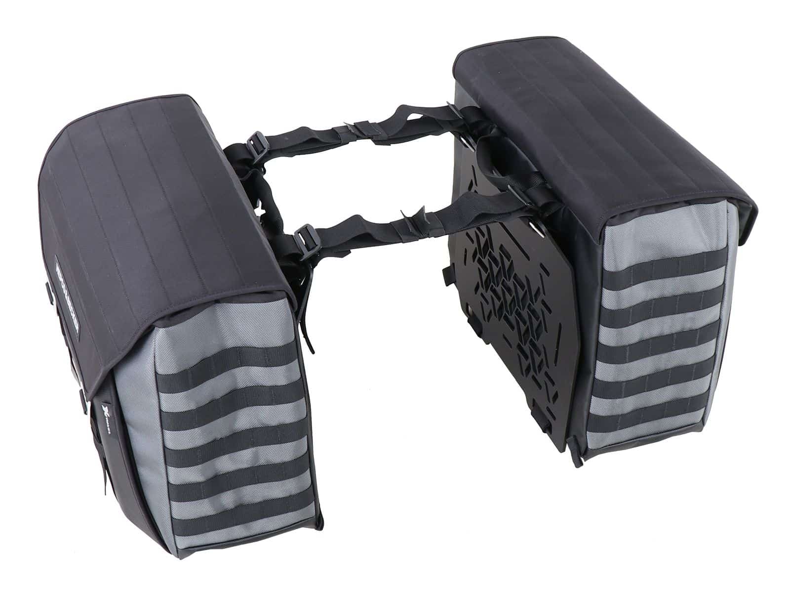 Side bag set Xtravel Basic incl. 2x universal adapter plate for tubular side case carrier