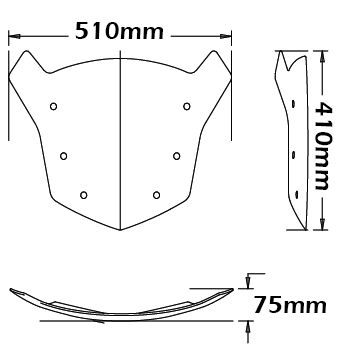 Sport windshield for BMW K 1200 GT /K 1300 GT, clear