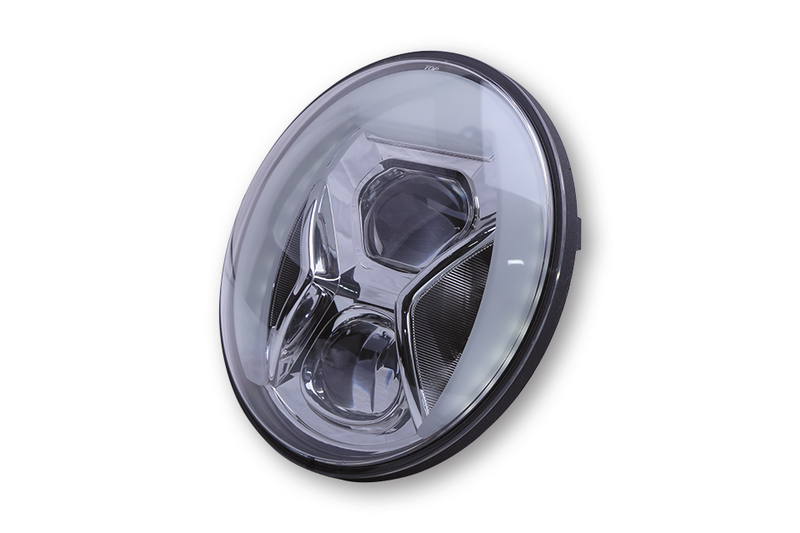 HIGHSIDER pro 7 inch headlight insert type 8 LED chrome E-approved (1pc)