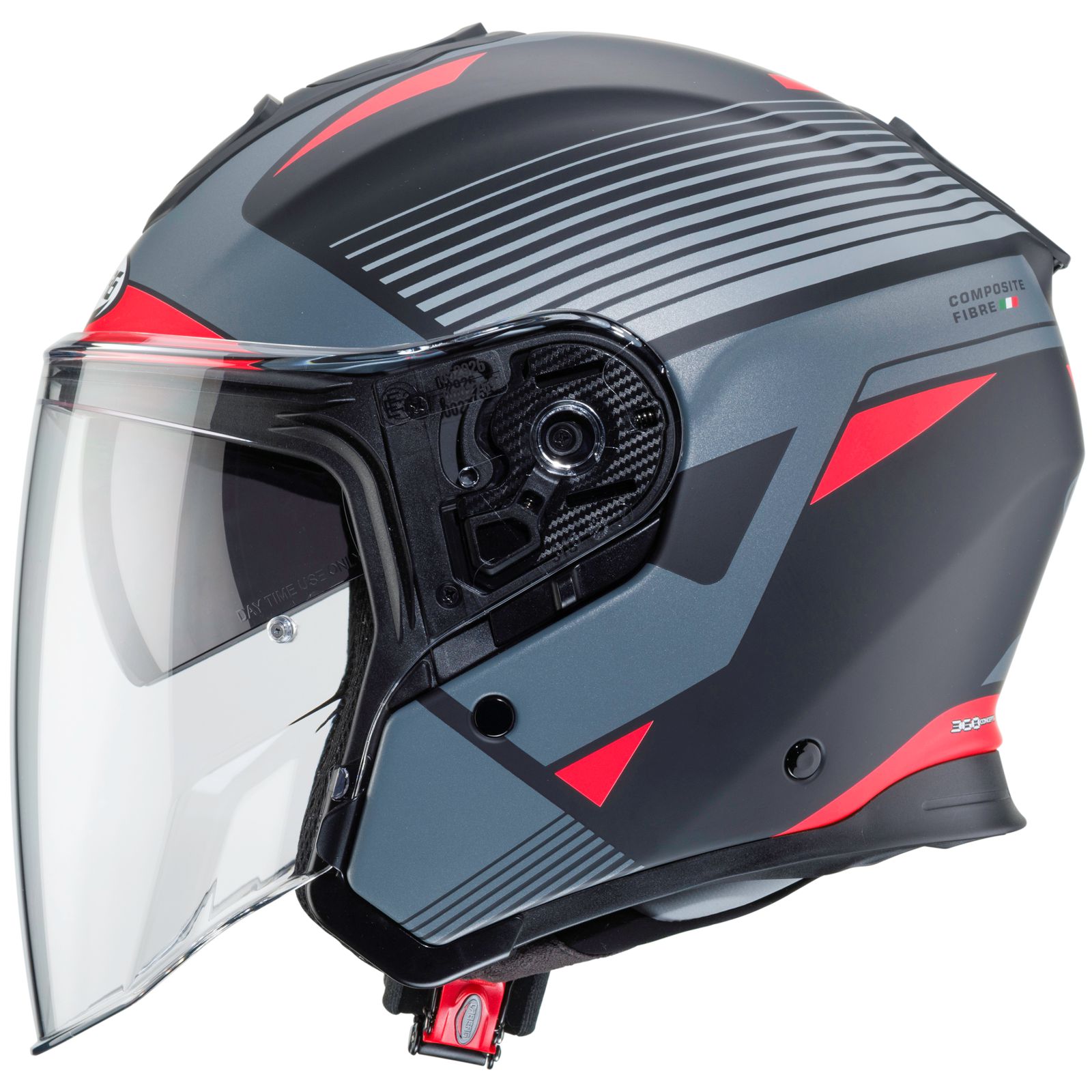 Caberg Helmet Flyon Rio, matte black / anthracite red