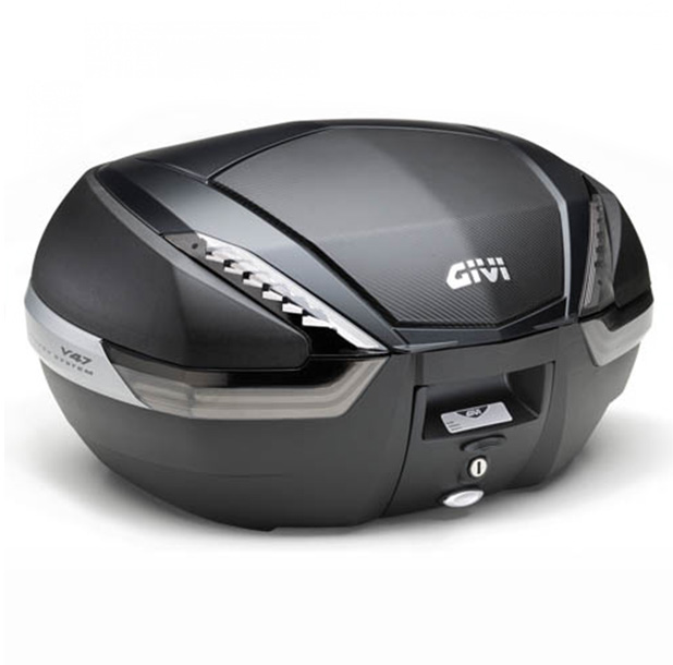 V47 TECH MONOKEY top case 47 liters black / carbon with transparent reflectors Givi
