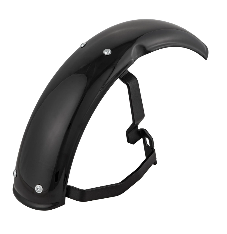 Mudguard 2.0 Garelli for Vespa PX 80-200cc, metal black glossy, holder black