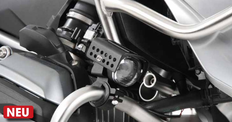 LED auxiliary headlights (set) incl. universal mounting set for BMW F 850 GS (Bj.18-) Original Hepco