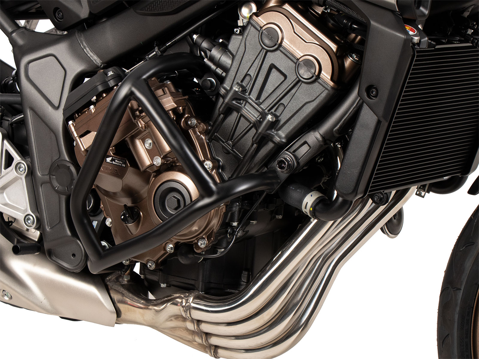 Engine guard "Solid" black for Honda CB 650 R E-Clutch (24-) Hepco & Becker