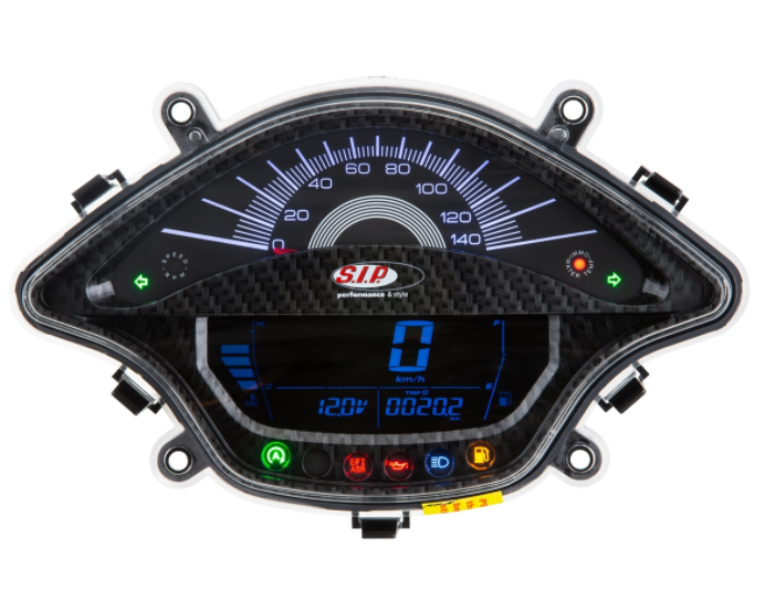 Tachometer / speedometer for Vespa Primavera / Sprint 50-150cc 2T/4T AC, carbonlook