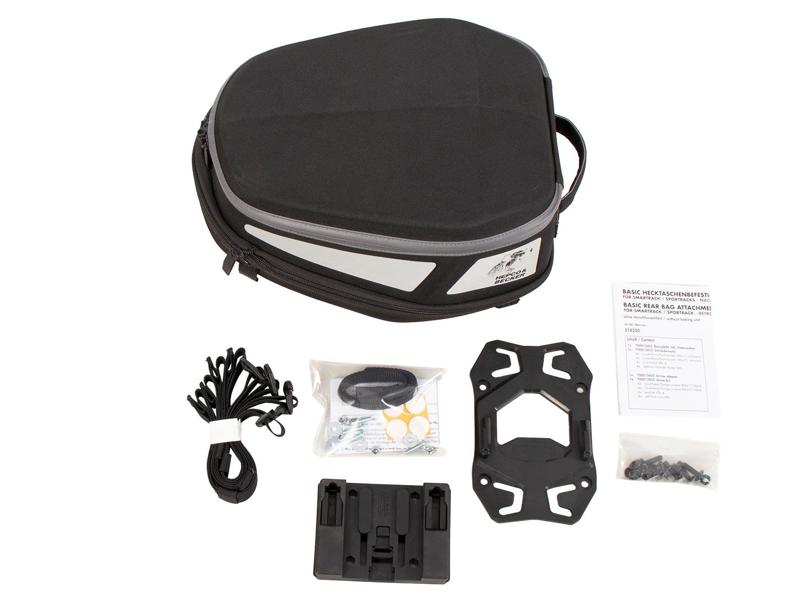 Royster Rearbag Sport rear bag black/grey incl. Basic attachment Hepco & Becker