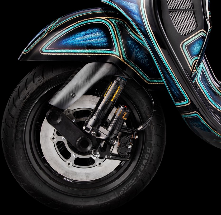 Swingarm cover for Vespa, black matt