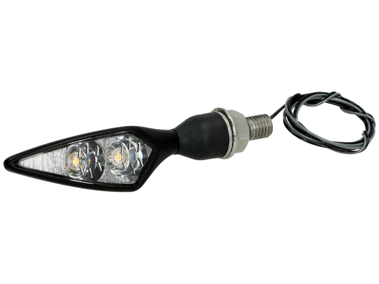 Kellermann turn signal, Rhombus Extreme, steel, LED, VR/HL, 12 V, black satin, M8x20, E-tested