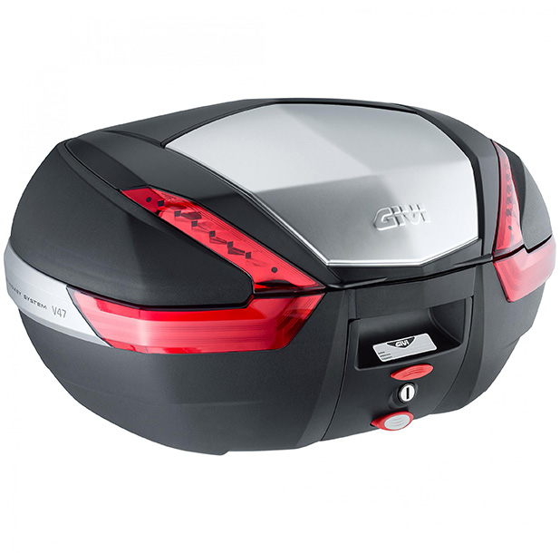 V47 MONOKEY top case 47 liters black / aluminum with red reflectors Givi