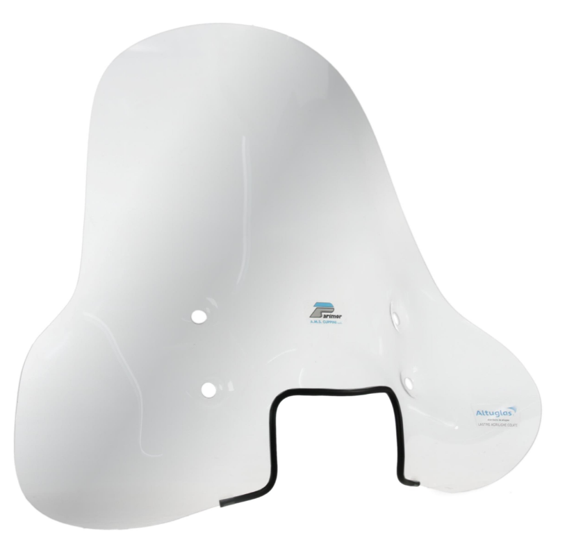 Windshield CUPPINI high for Vespa S 50-150cc, clear