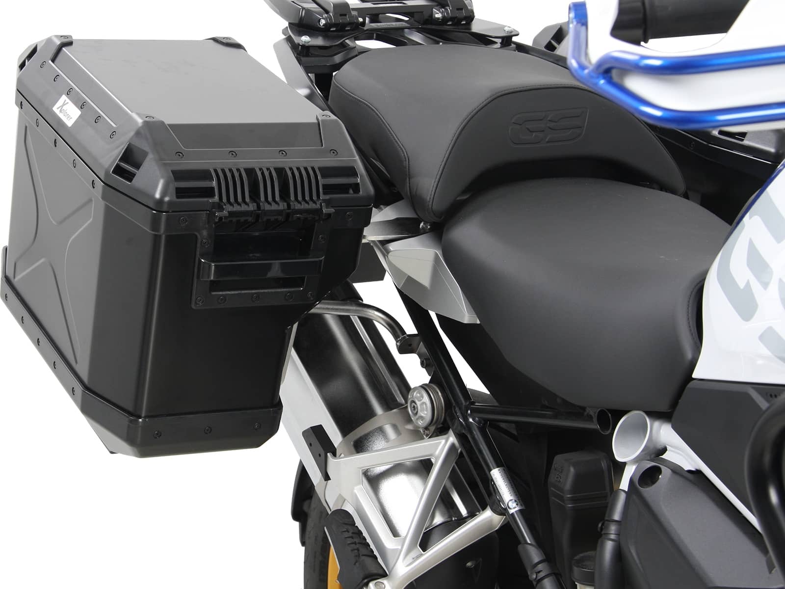 Case carrier set Cutout carrier incl. case set Xplorer Cutout black for BMW R 1250 GS (19-23)
