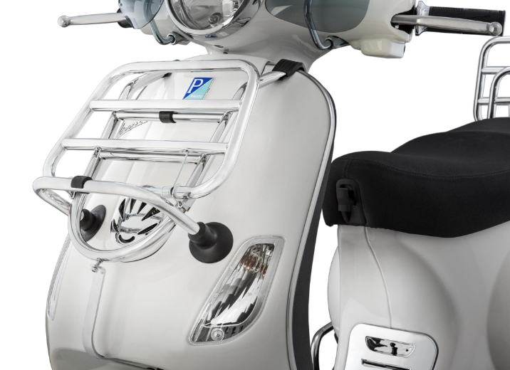 Luggage rack front for Vespa LX /LXV /S 50-150cc, foldable, chrome