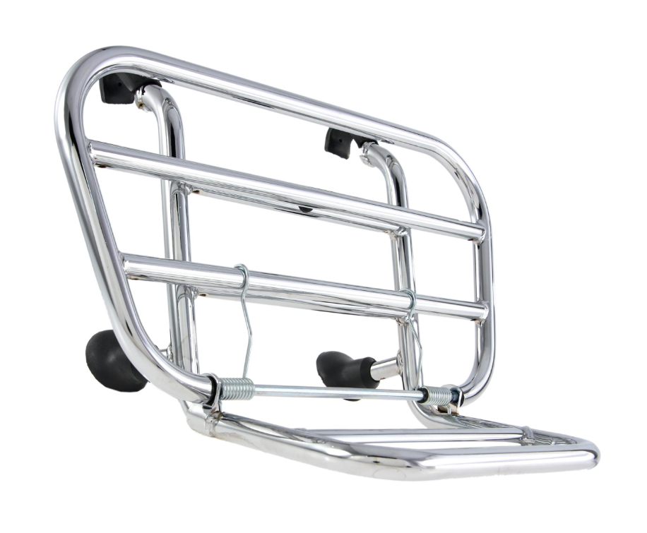 Luggage rack front for Vespa PX 80-200cc, foldable, chrome