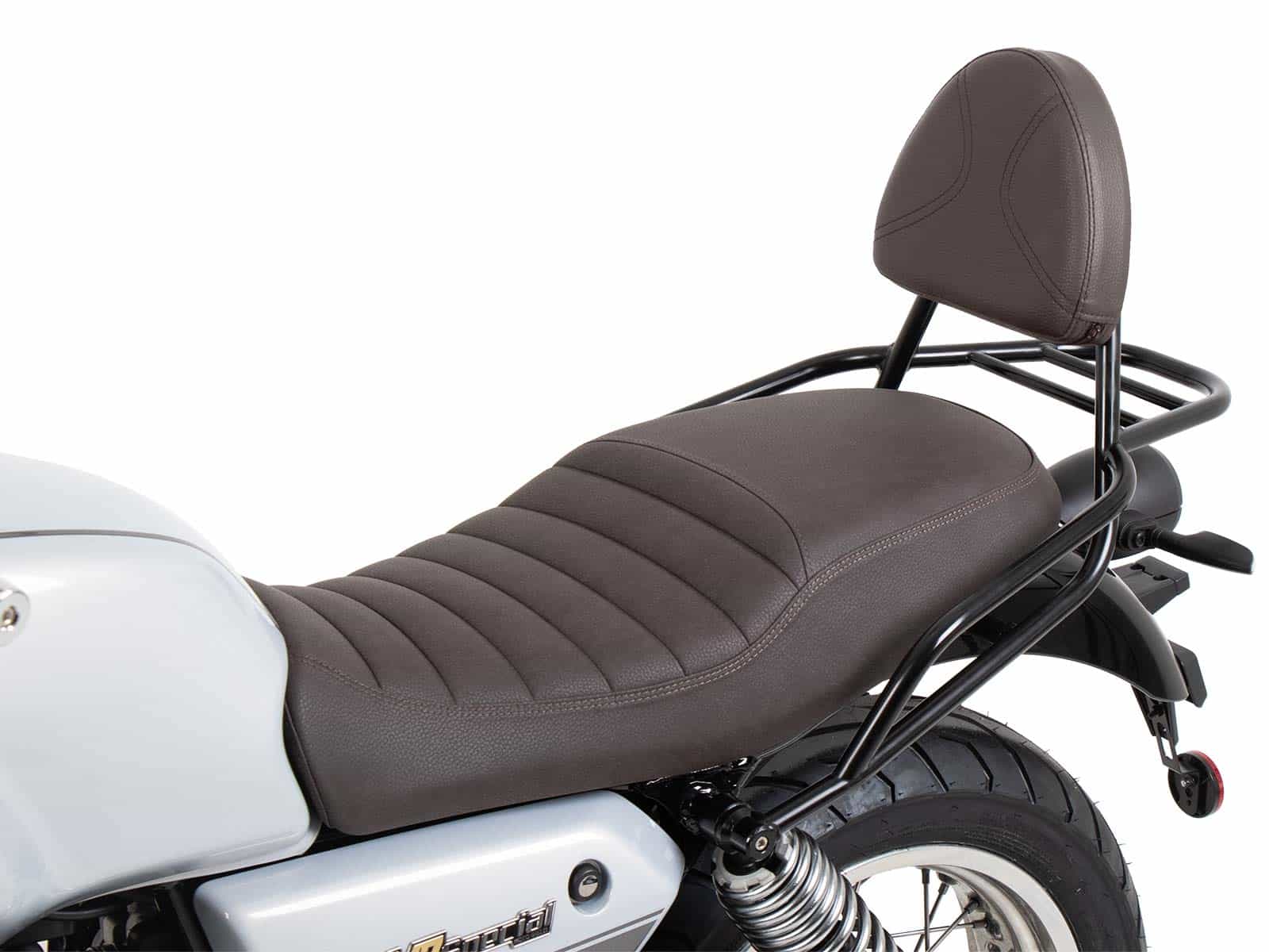 Sissybar with luggage rack brown for Moto Guzzi V7 850 Special/Stone/Centenario (21-24)