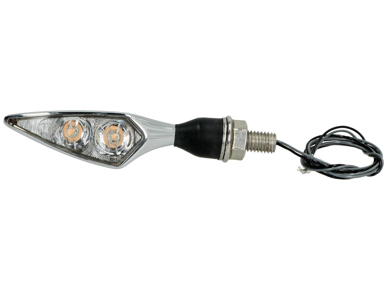 Kellermann turn signal, Rhombus Extreme, steel, LED, VR/HL, 12 V, shiny chrome, M8x20, E-tested