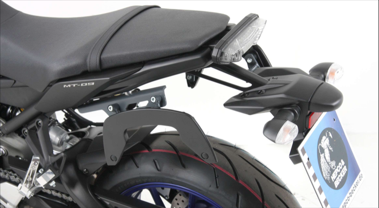 C-Bow side carrier in connection with Alurack / Easyrack / original bridge for Yamaha MT-09 (Bj.14-16)