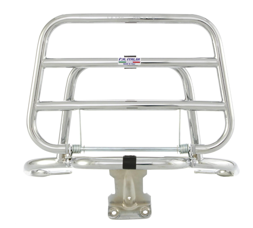 Rear luggage rack for Vespa LX /LXV /S 50-150cc, foldable, chrome