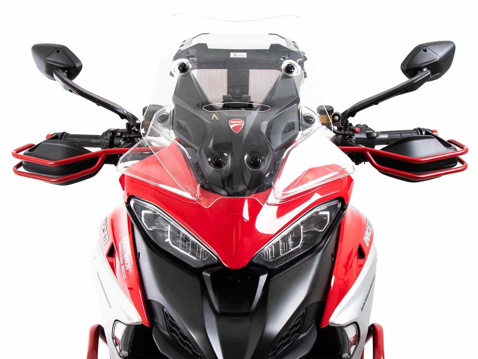 Red grip guard set for Ducati Multistrada V4/S/S Sport/Pikes Peak (21-24) /Rally (23-24)