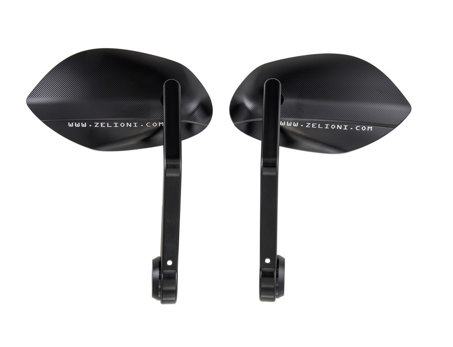 Handlebar end mirror ZELIONI for Vespa, right and left, black matt