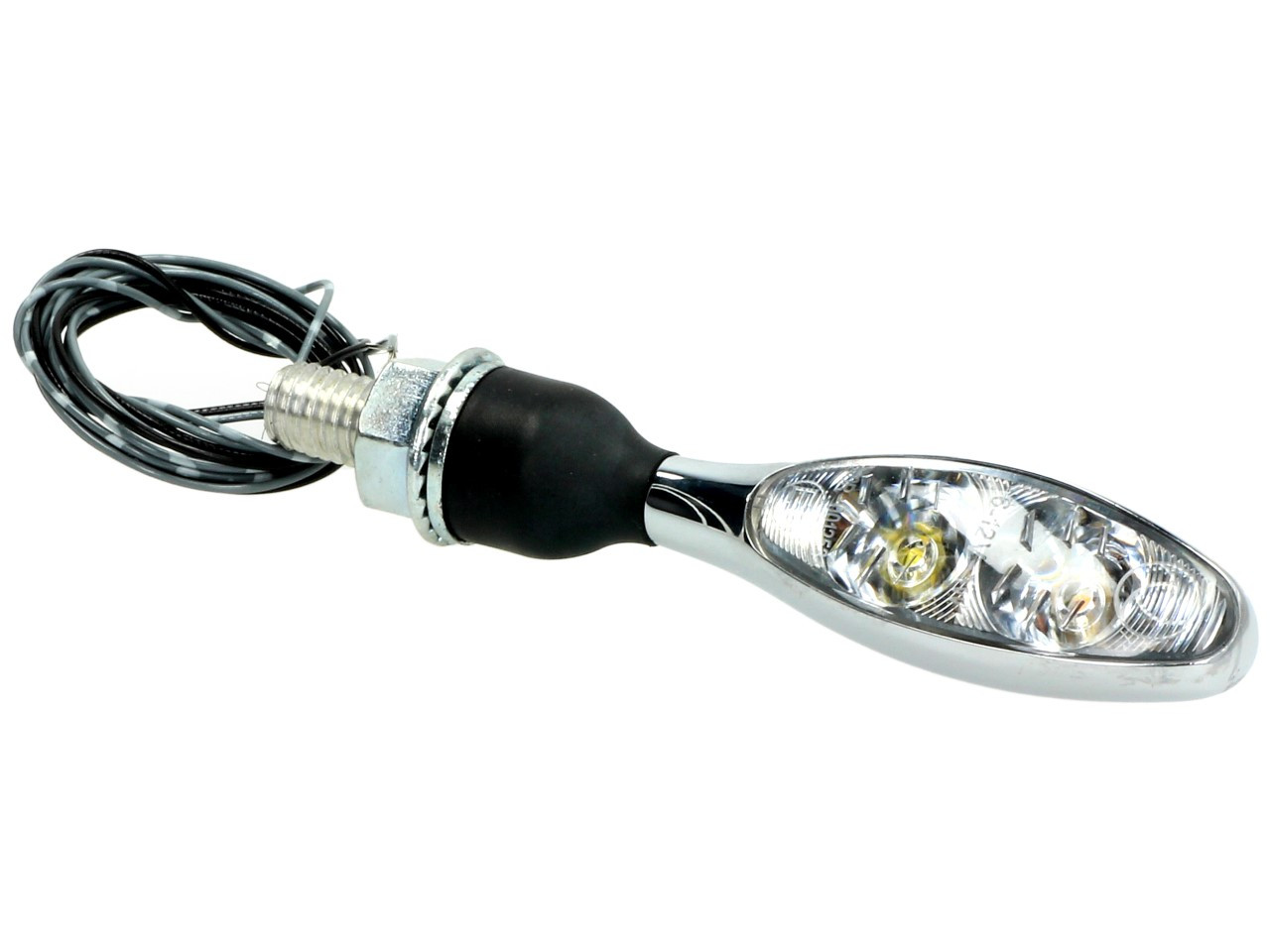 Kellermann turn signal with position light, Micro 1000 PL, steel, LED, VL/VR, 12 V, shiny chrome, M8x20