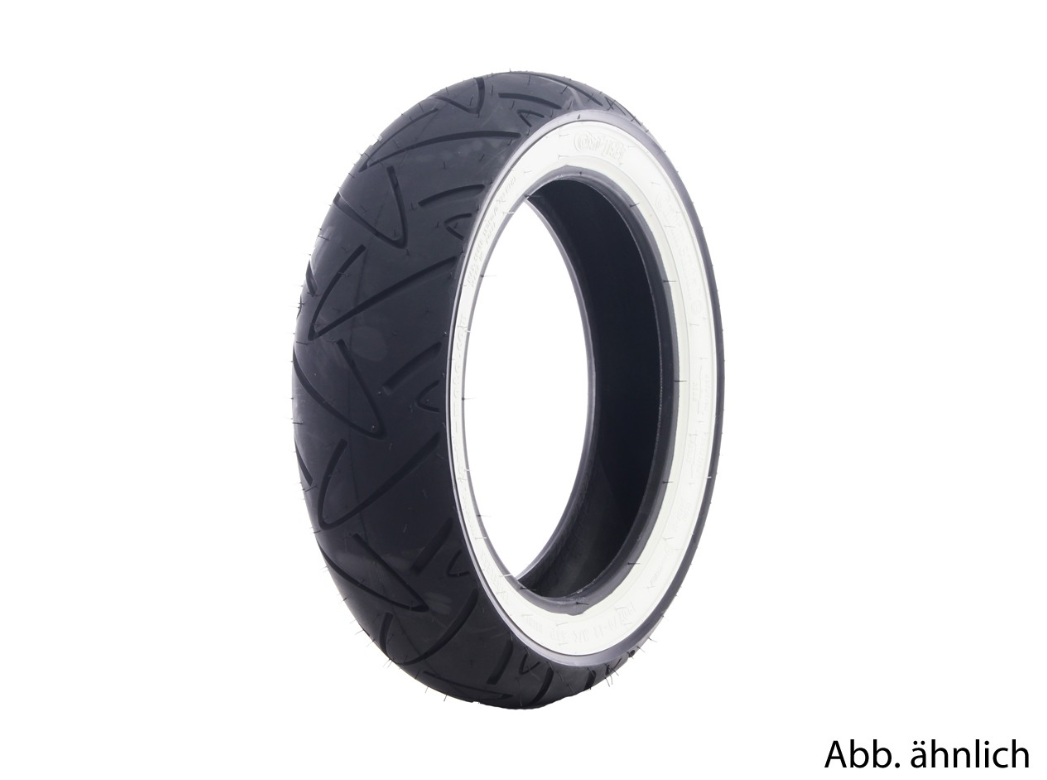 Continental tire 120/70-12, 58P, TL, whitewall tire, twist, front/rear