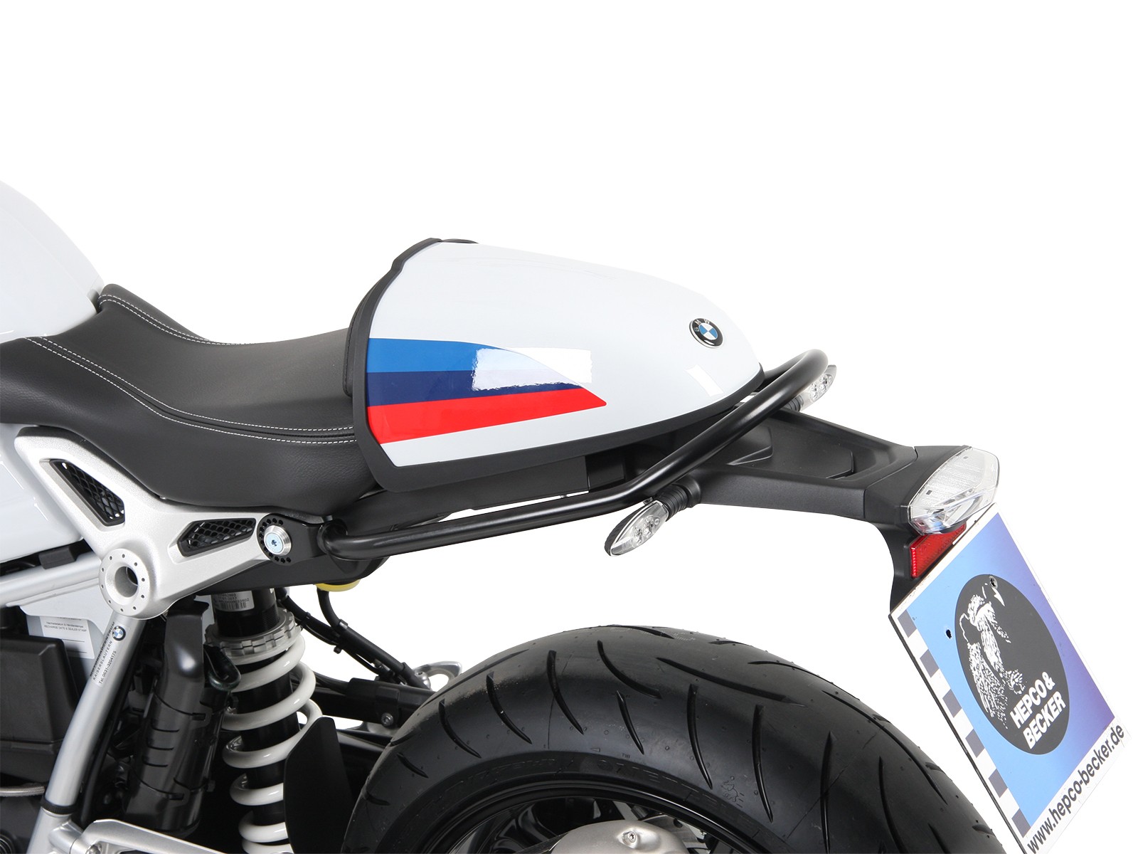 Passenger grab handle / railing black for BMW R nineT Racer (17-20) Hepco & Becker